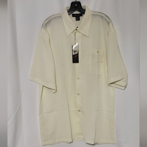 L.A.Beat Men's Light Yellow NWT Short Sleeve Dress/Button Up Shirt Size 2XL - Picture 2 of 6